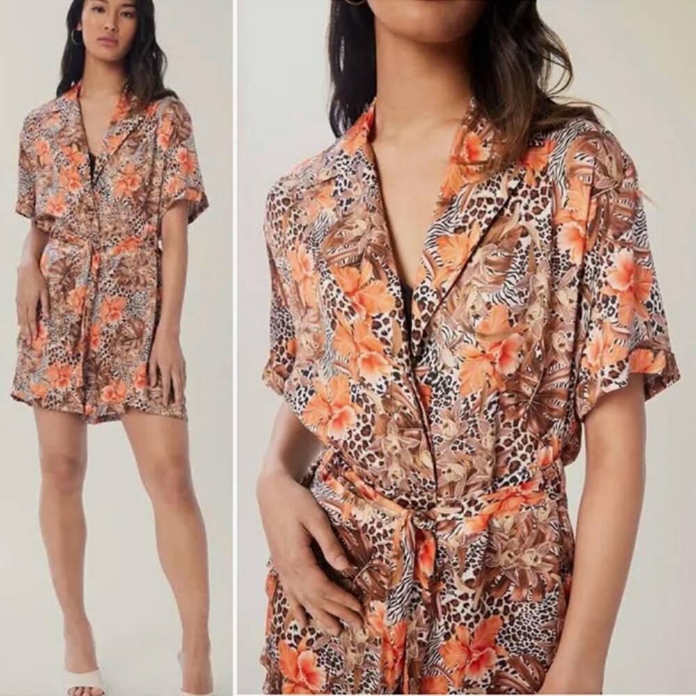 Lita by Ciara Tropical Floral Print Romper